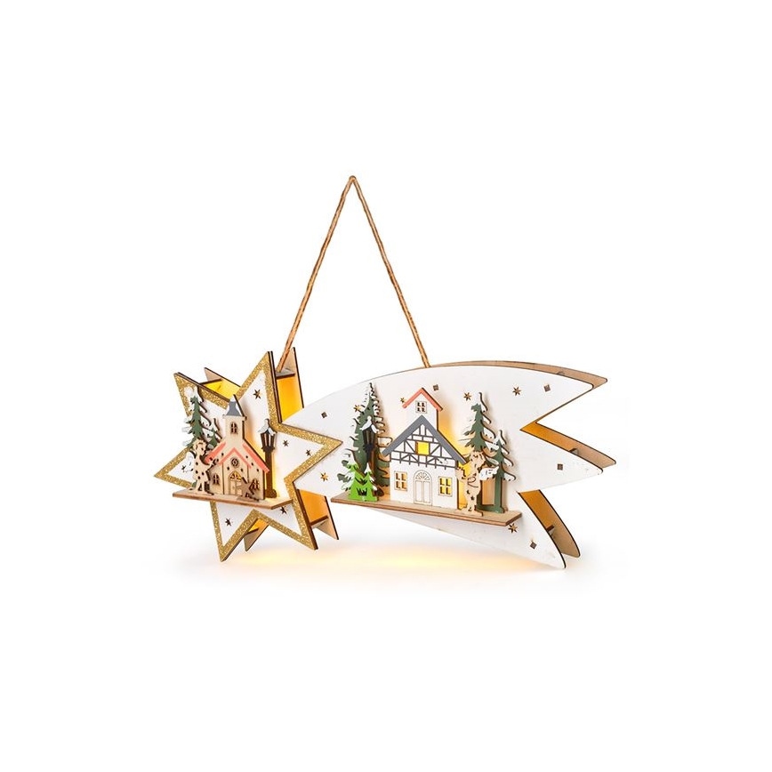 LED Vianočná dekorácia 10xLED/2xAA kométa