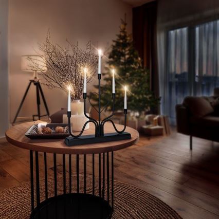 LED Vianočný svietnik 5xLED/2xAA teplá biela