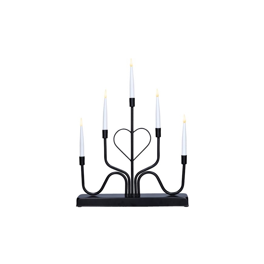 LED Vianočný svietnik 5xLED/2xAA teplá biela