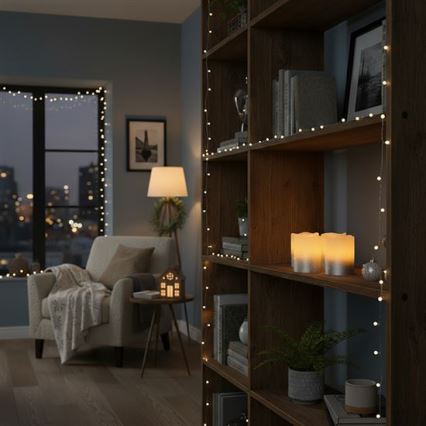 Sada 4× LED sviečok z prírodného vosku, 1× CR2032, teplá biela