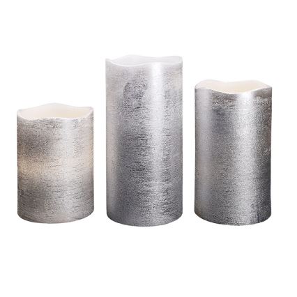 SADA 3x LED sviečky LED/3xAAA teplá biela