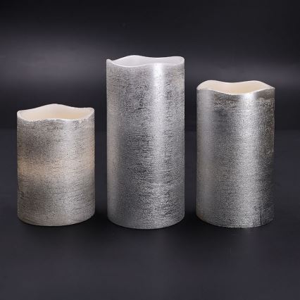 SADA 3x LED sviečky LED/3xAAA teplá biela