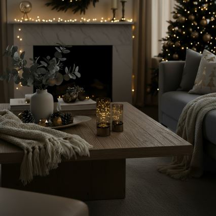 SADA 2x LED Vianočné svetielko 20xLED+10xLED/2xAA+3xAA teplá biela