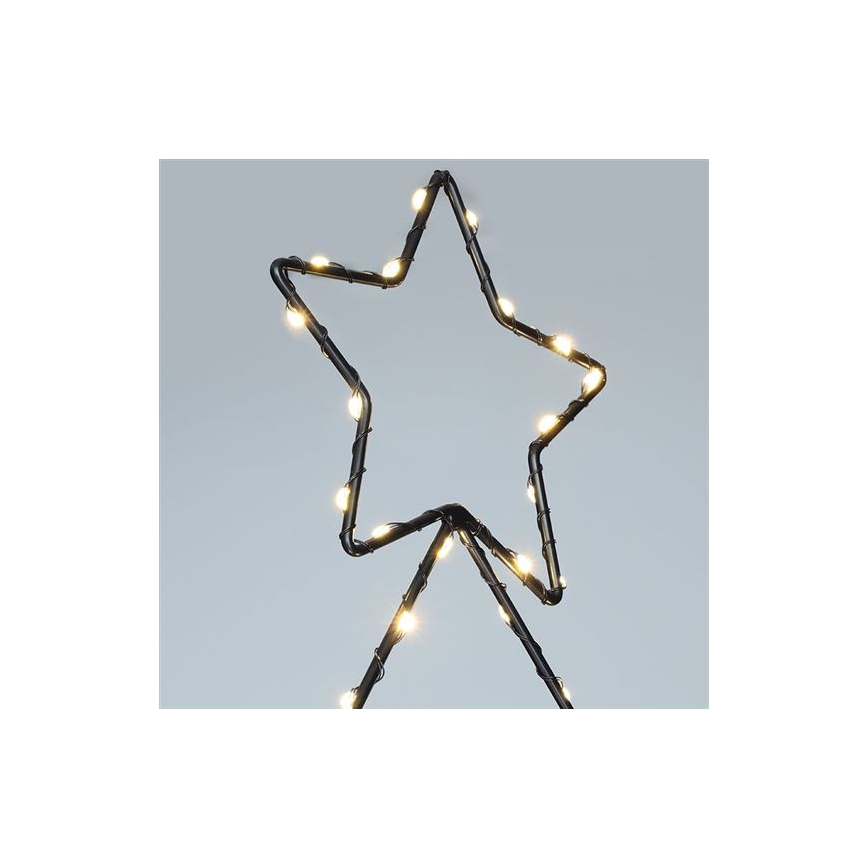 LED vonkajšia vianočná dekorácia 85xLED/3xAA IP44 teplá biela stromček