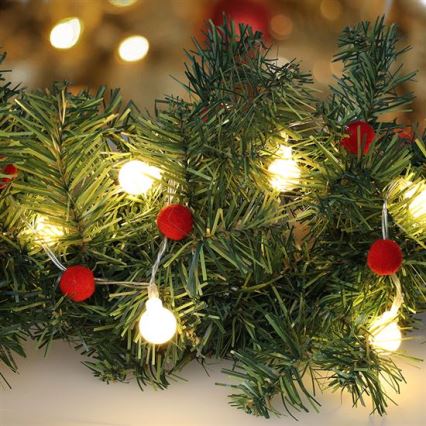 LED  reťaz 20xLED/2xAA 1,8 m teplá biela