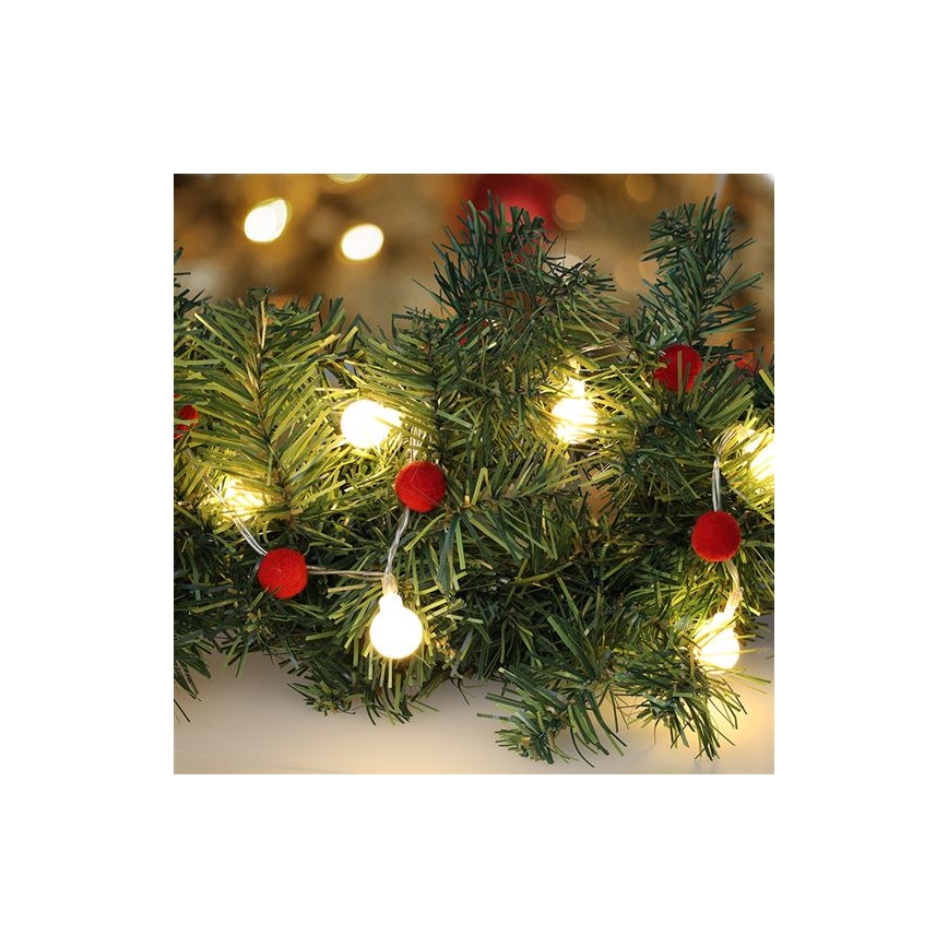 LED  reťaz 20xLED/2xAA 1,8 m teplá biela