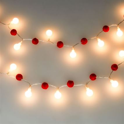 LED  reťaz 20xLED/2xAA 1,8 m teplá biela