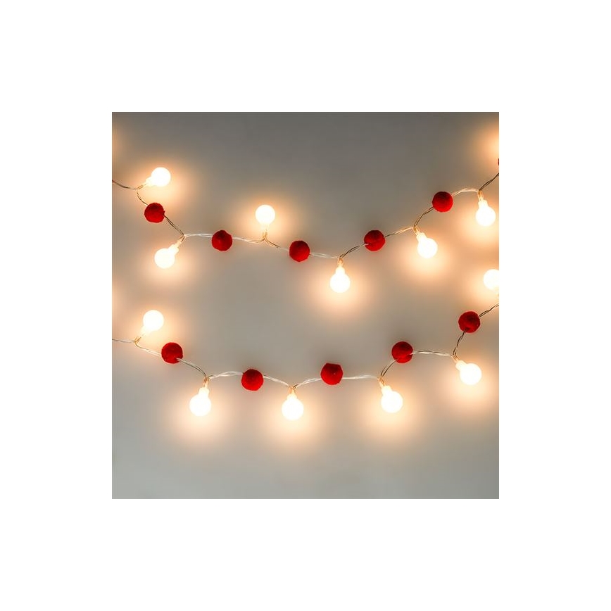 LED  reťaz 20xLED/2xAA 1,8 m teplá biela