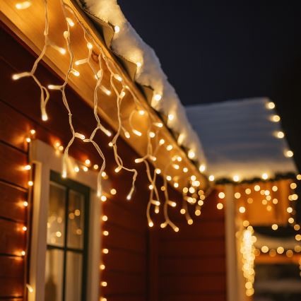 LED vonkajší vianočný záves 360xLED/8 funkcií 15m IP44 teplá biela