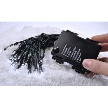 LED Vianočná vonkajšia reťaz 8 m 50xLED/3xAA teplá biela