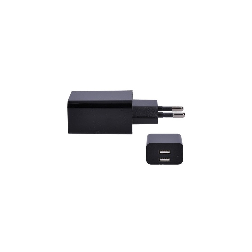 Nabíjací adaptér 2xUSB/3100mA/230V čierna