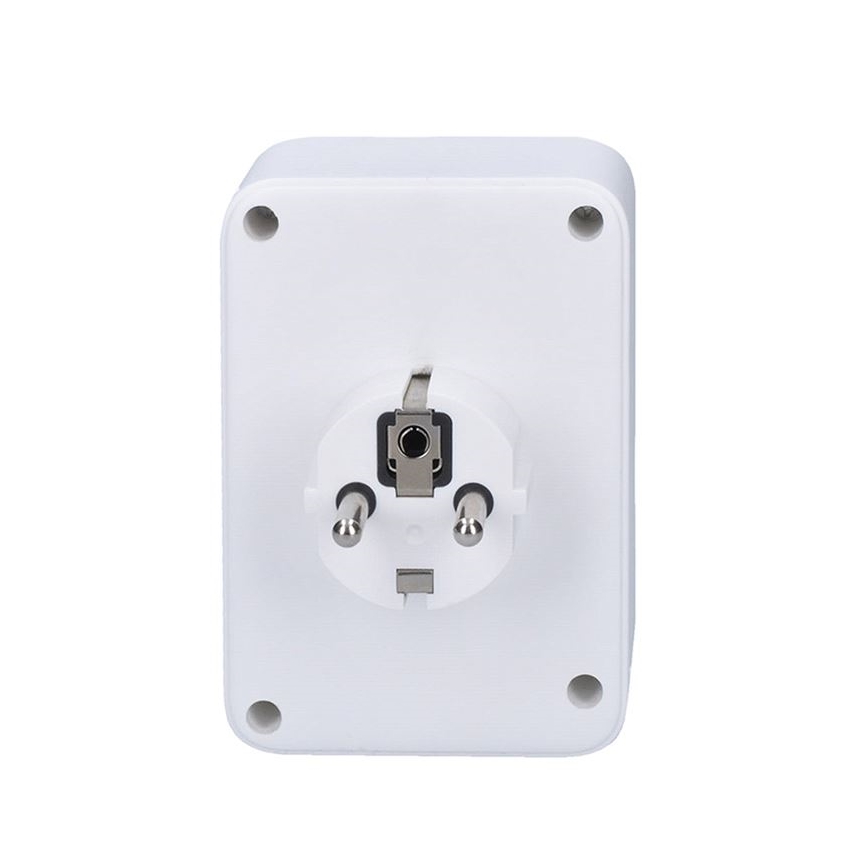 Viacnásobná zásuvka 1x16A+2x 2,5A s 2x USB A+C nabíjačkou, biela