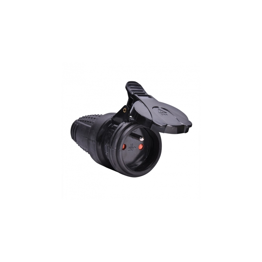 Gumová zásuvka do vlhkého prostredia 230V/16A IP44