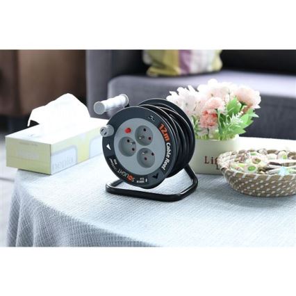 Podaljšek na kolutu s 3 vtičnicami, 12 m