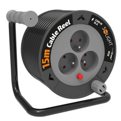 Predlžovací kábel na navíjacom bubne, 3 zásuvky, 12 m