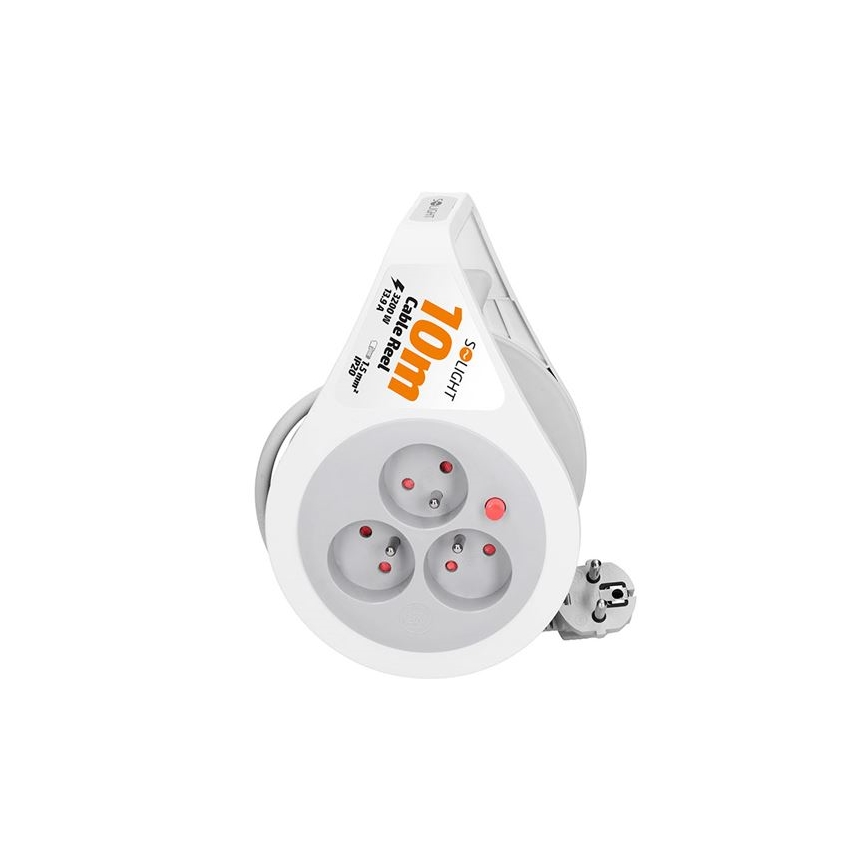 Predlžovací kábel na bubne, 3 zásuvky, 10 m