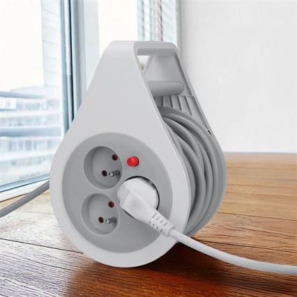 Predlžovací kábel na navijaku, 3 zásuvky, 10 m