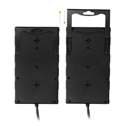 Predlžovací kábel s vypínačom, 8 zásuviek, Typ E + 1x USB-A + 1x USB-C, 2 m, čierny
