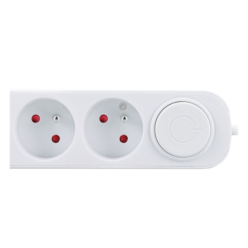 Predlžovací kábel s vypínačom, 3 zásuvky a USB A+C na nabíjanie, 2 m