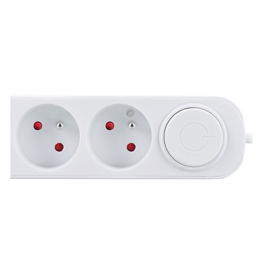 Predlžovací kábel s vypínačom a 3 zásuvkami, s USB‑A a USB‑C portami na nabíjanie, 5 m