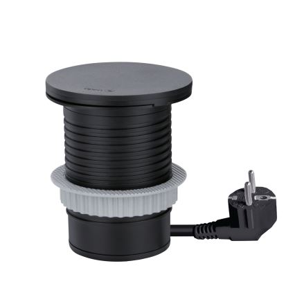 Vstavaná zásuvka s bezdrôtovým nabíjaním 10W 1Z + USB A+C čierna