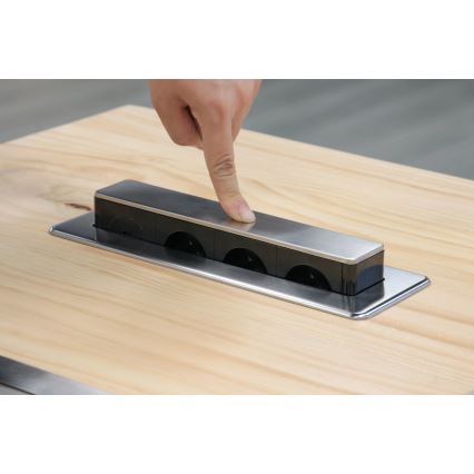 Zásuvkový stĺpik pre stolovú dosku 3x230V + USB-A + USB-C