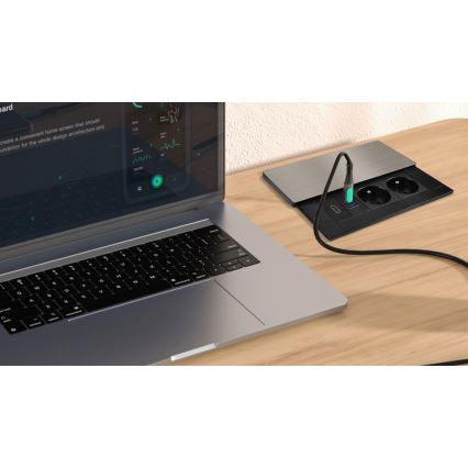 Vstavaná zásuvka 20 W s 2 zásuvkami, USB-A, USB-C a HDMI