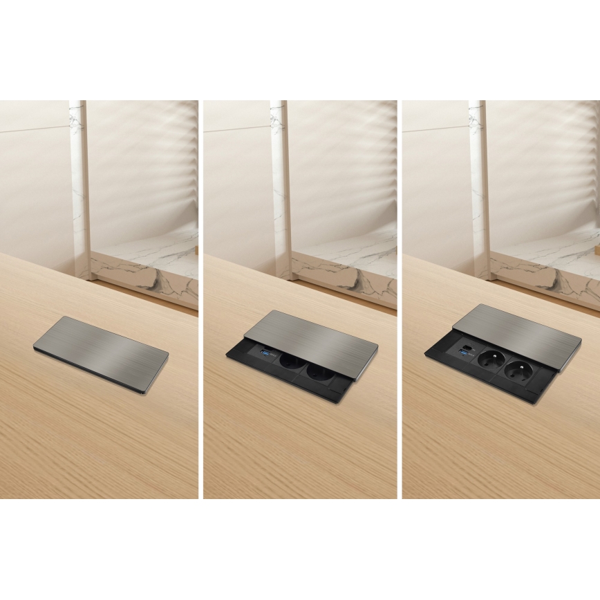 Vstavaná zásuvka 65W 2 zásuvky + USB-A + USB-C