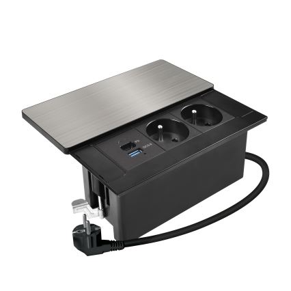 Vstavaná zásuvka s bezdrôtovým nabíjaním 65W 2Z + USB-A + USB-C