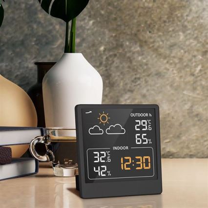 Digitálny teplomer 5V/2xAAA + 2xAAA čierny