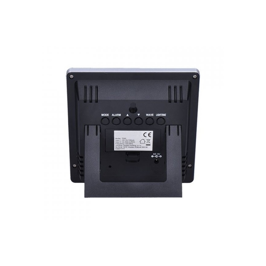 Meteostanica s LCD displejom 230V/2xAAA + 2xAAA čierna
