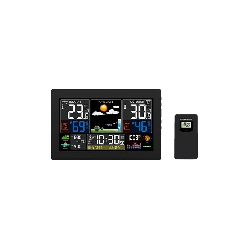 Meteostanica s farebným LCD displejom 230V/2xAA + 2xAA
