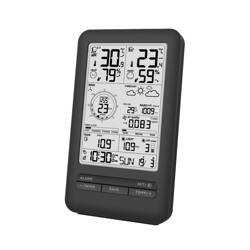 Profesionálna meteostanica s LCD displejom 2xAA Wi-Fi Tuya