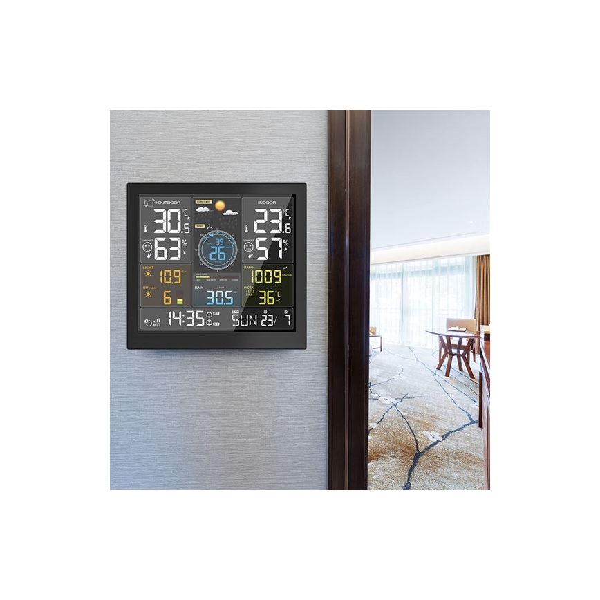 Profesionálna meteostanica s LCD displejom, napájanie 5V / 2×AA + 3×AAA, Wi‑Fi