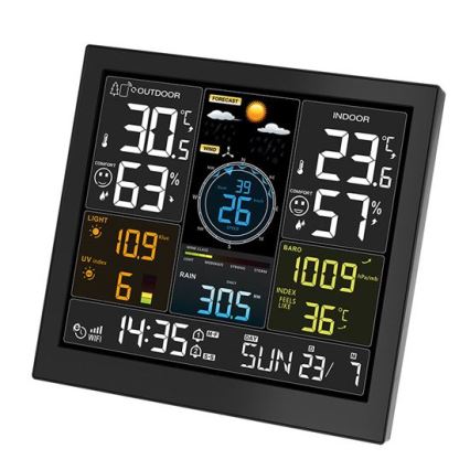 Profesionálna meteostanica s LCD displejom, napájanie 5V / 2×AA + 3×AAA, Wi‑Fi