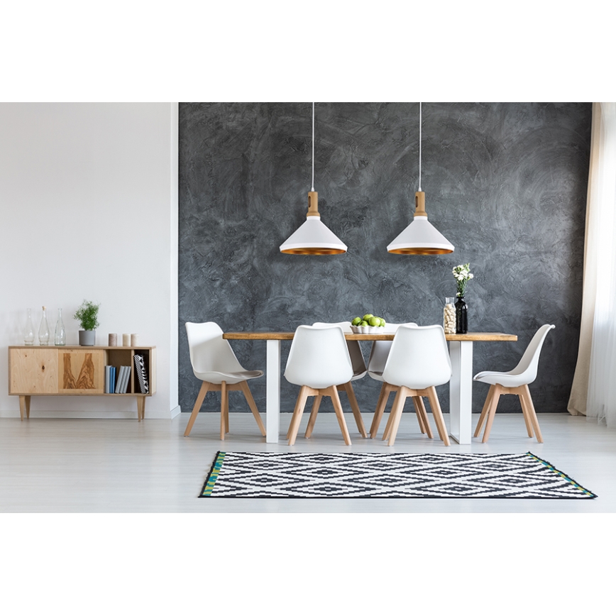 Luster 1xE27/60W/230V biela 35cm