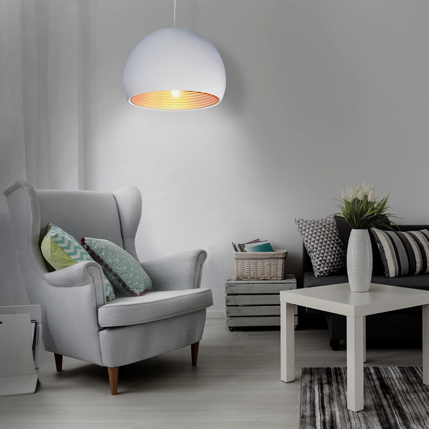 Luster 1xE27/60W/230V biela 35cm