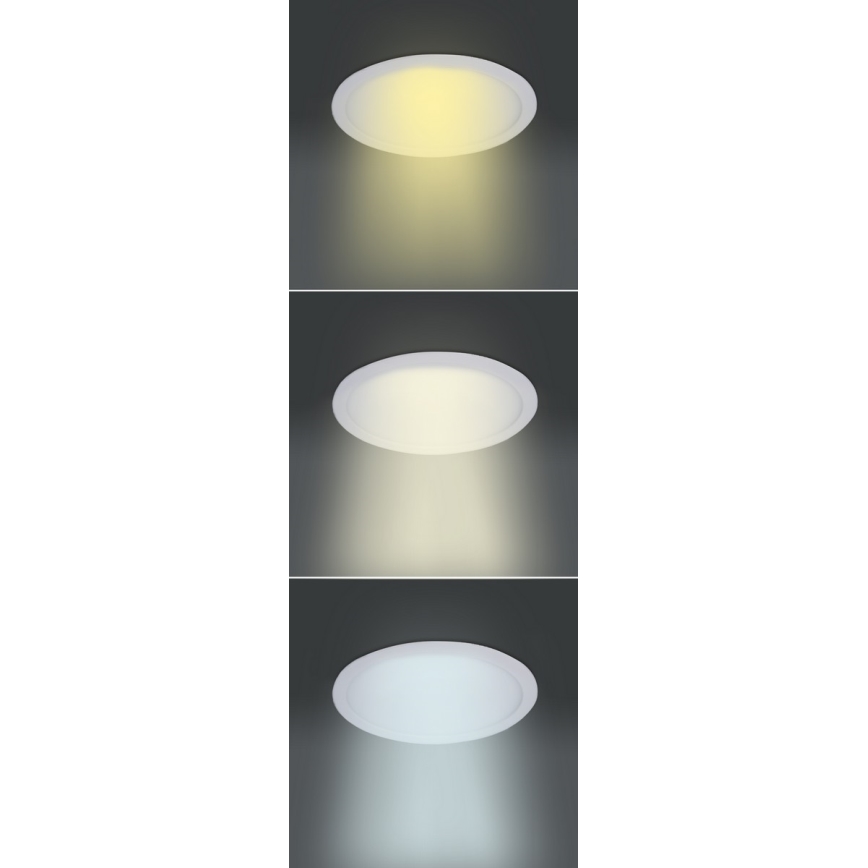 LED zapustené svietidlo LED/18W/230V 3000/4000/6000K pr. 22,5 cm biela