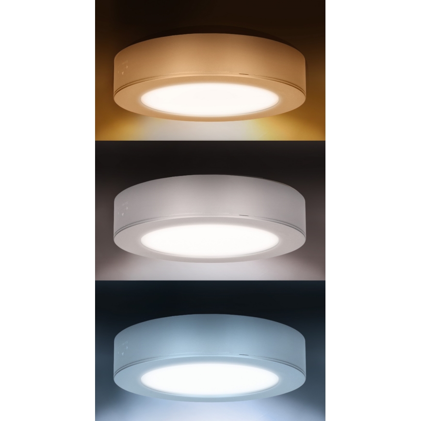 LED prisadený/podhľadový panel 2v1 LED/12W/230V 3000/4000/6000K pr.17cm IP54 strieborný