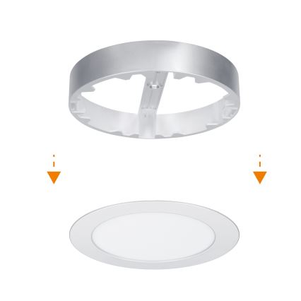 LED prisadený/podhľadový panel 2v1 LED/12W/230V 3000/4000/6000K pr.17cm IP54 strieborný