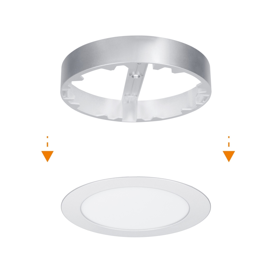 LED prisadený/podhľadový panel 2v1 LED/12W/230V 3000/4000/6000K pr.17cm IP54 strieborný