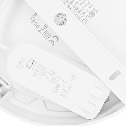 LED panel 2v1 – prisadený/zapustený, 12 W, 230 V, nastaviteľná teplota svetla 3000/4000/6000 K, priemer 17 cm, IP54, biela