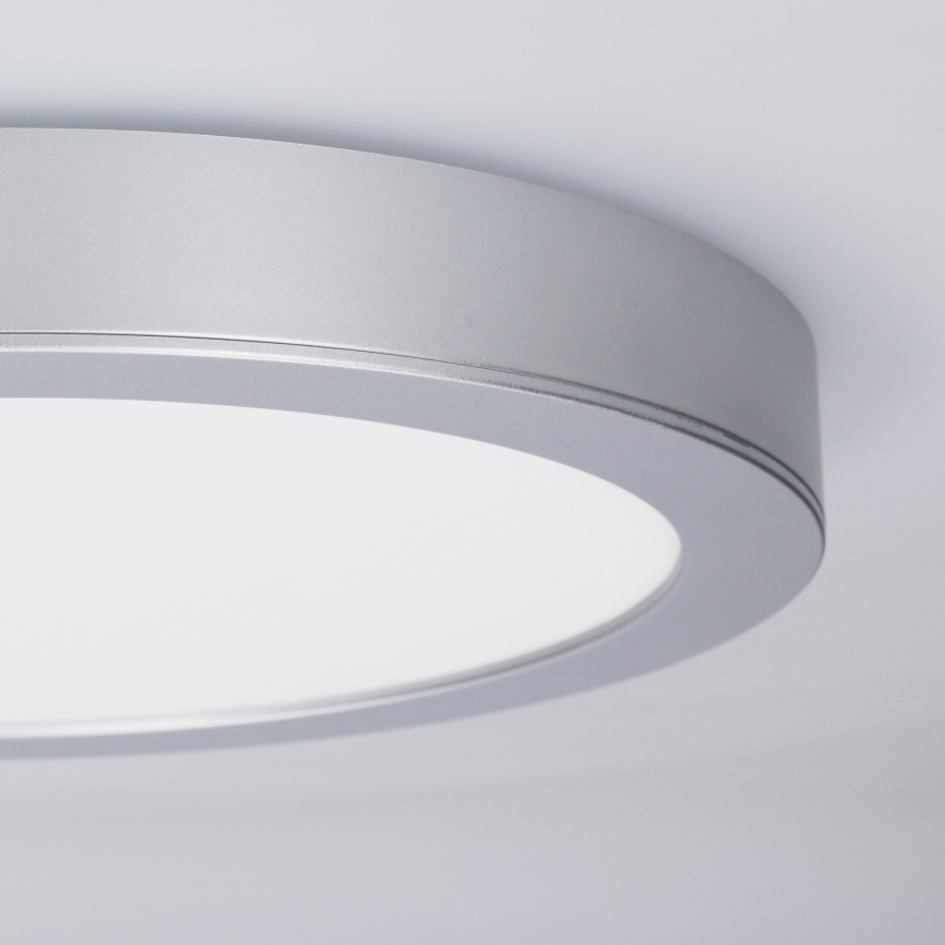 LED prisadený/podhľadový panel 2v1 18W/230V 3000/4000/6000K pr. 22,5 cm IP54 strieborný