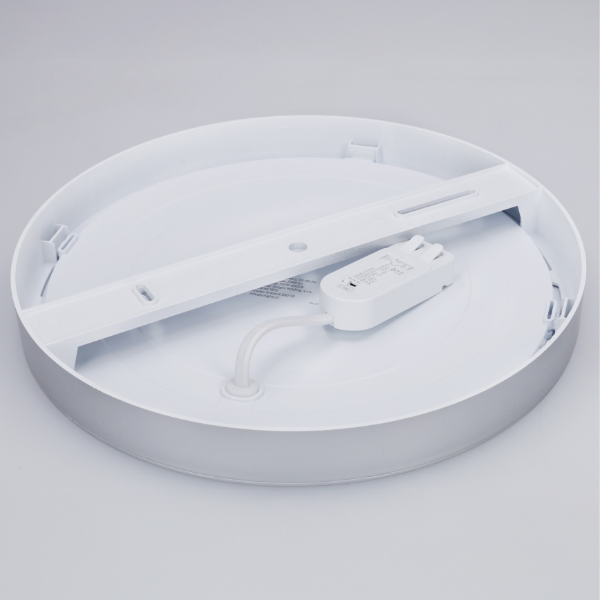 LED Prisadený/podhľadový panel 2v1 24W/230V 3000/4000/6000K priemer 30 cm IP54 strieborný