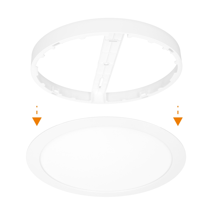 LED prisadený/podhľadový panel 2 v 1 24 W/230 V 3000/4000/6000 K pr. 30 cm IP54 biela