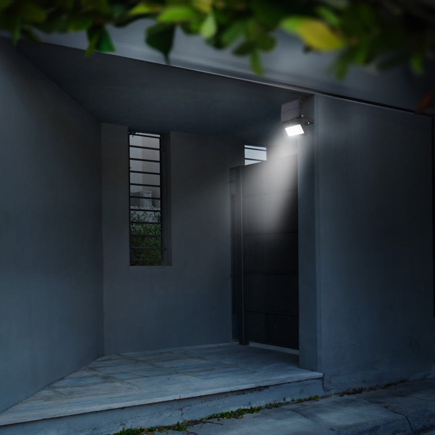 LED Stmievateľný solárny reflektor so senzorom pohybu a súmraku LED/6W/3,7V 2200 mAh 3000/4000/6500K IP65