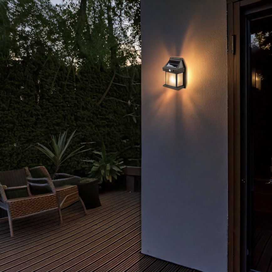 LED stlmiteľná solárna lucerna so senzorom LED/3,7V IP44 1200 mAh