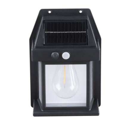 LED stlmiteľná solárna lucerna so senzorom LED/3,7V IP44 1200 mAh