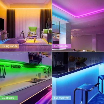 LED RGB Stmievateľný pásik  LED/20W/230V 5m IP65 Tuya + DO