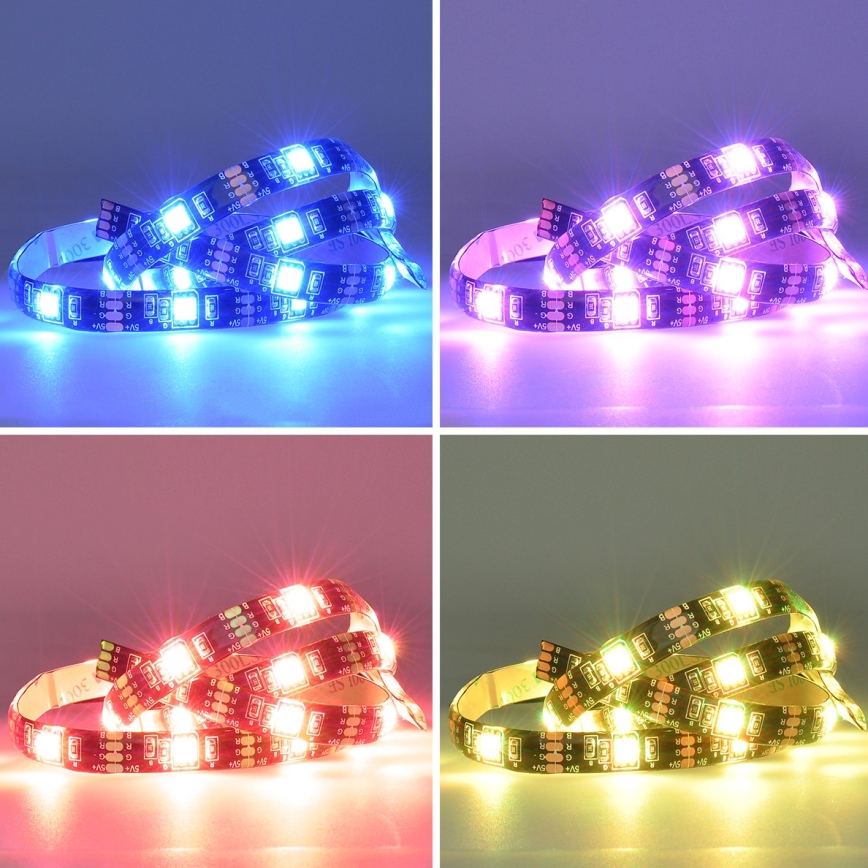 LED RGB Stmievateľný pásik pre TV LED/6W/5V Wi-Fi Tuya + diaľkové ovládanie 0,5m